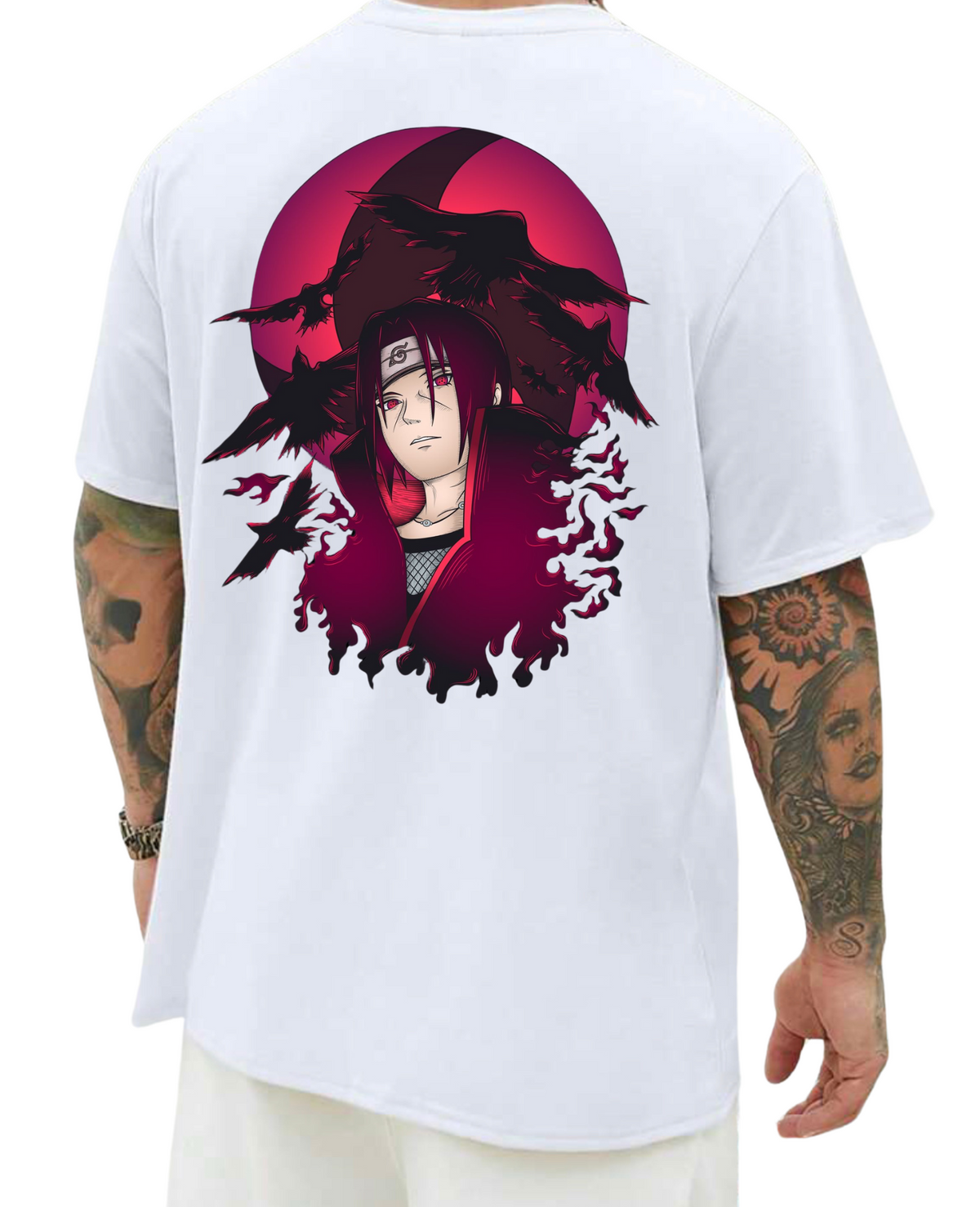 Uchiha Itachi White and Black T-Shirt