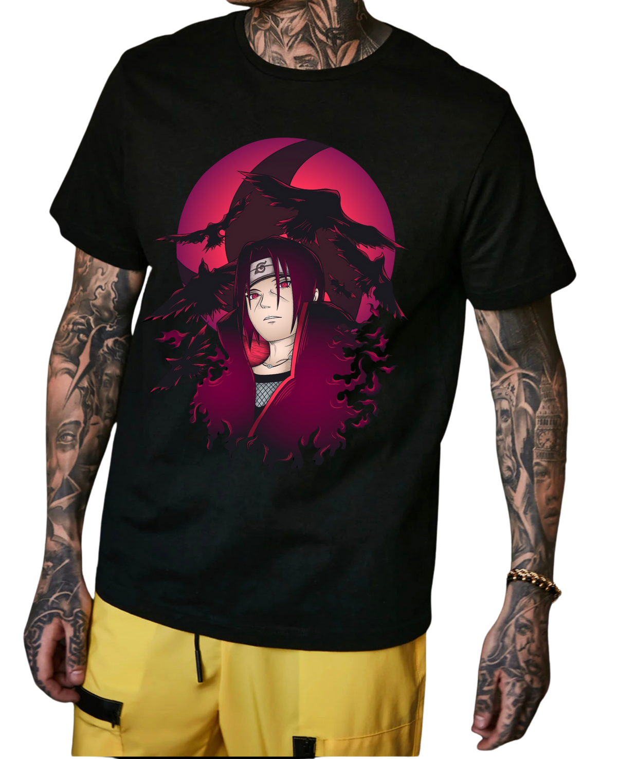 Uchiha Itachi White and Black T-Shirt