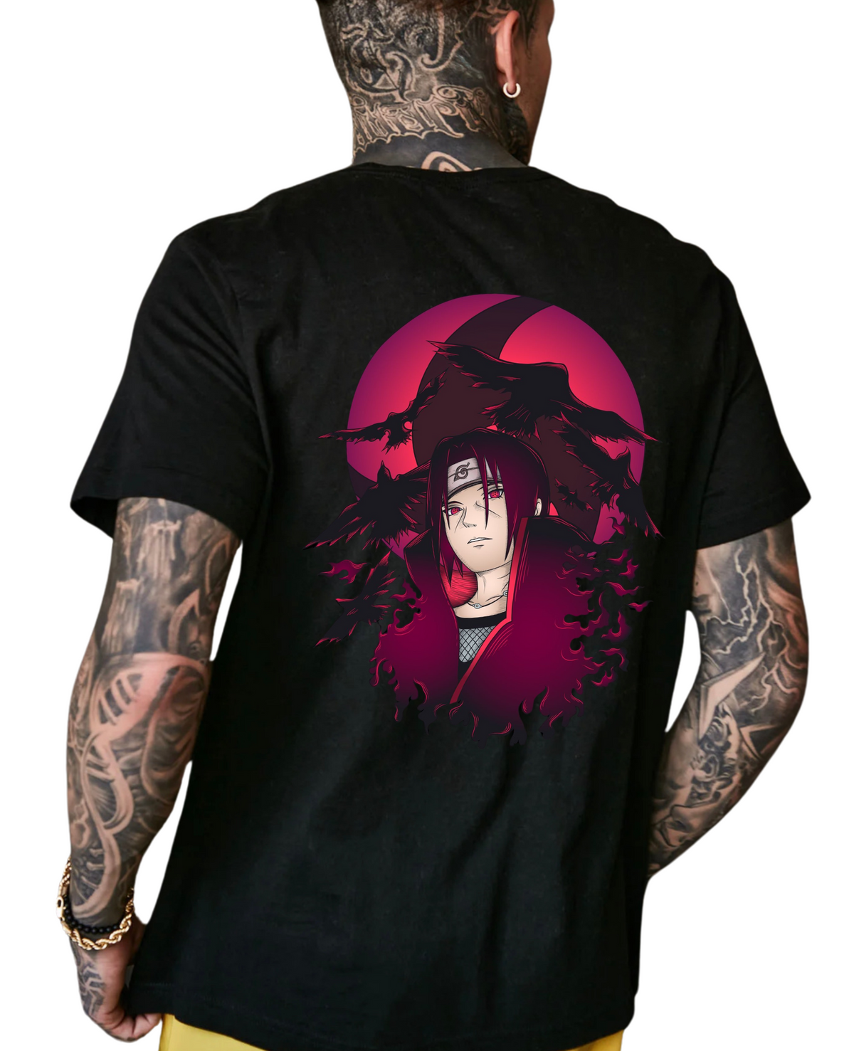 Uchiha Itachi White and Black T-Shirt