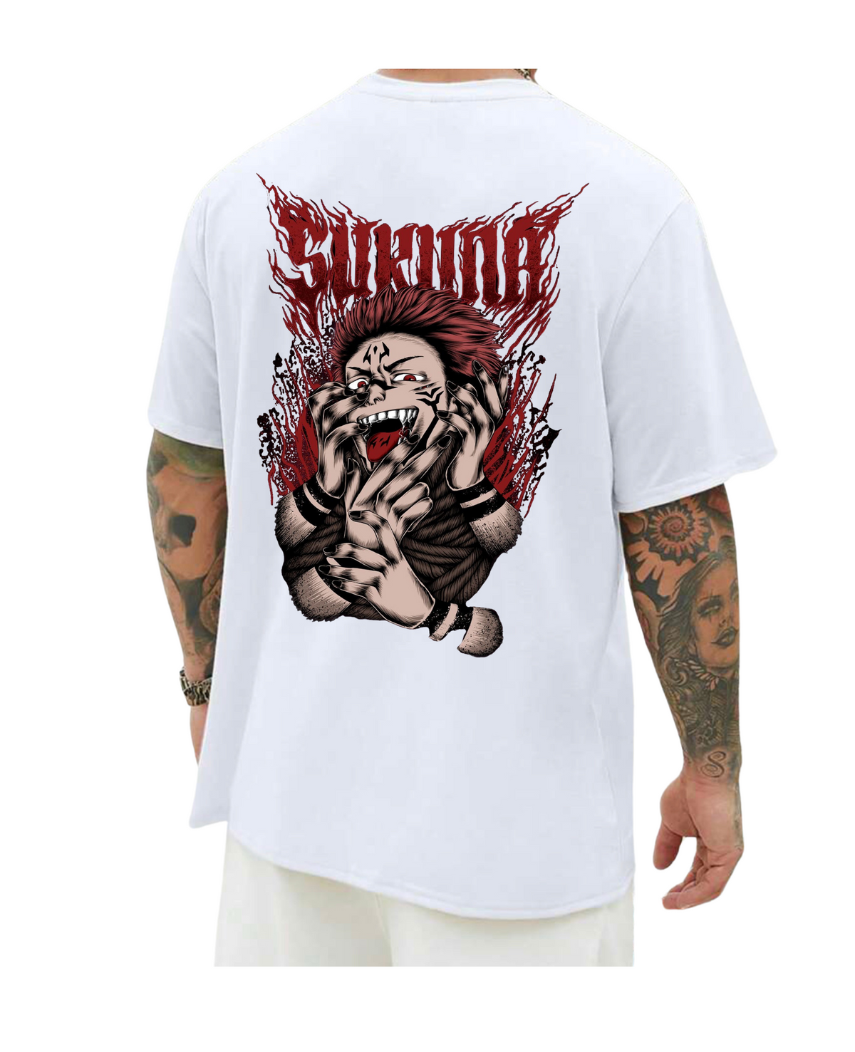 Sakuna - Jujutsu Kaisen White/Black T-Shirt Design