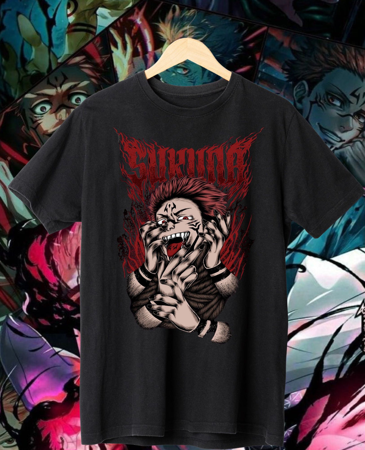 Sakuna - Jujutsu Kaisen White/Black T-Shirt Design